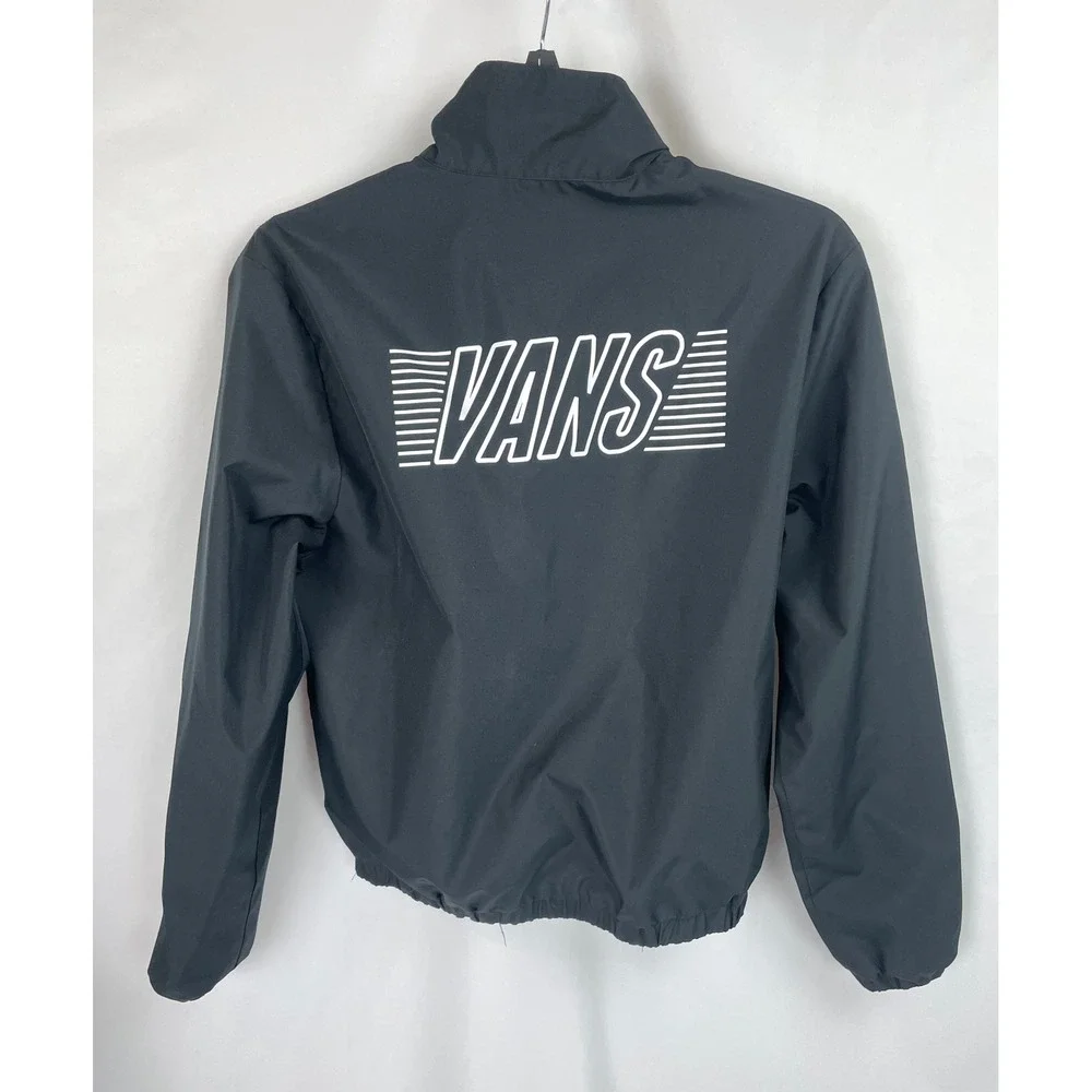 Vans XS Reversible Jacket Black Green Camo Lightweight Windbreaker